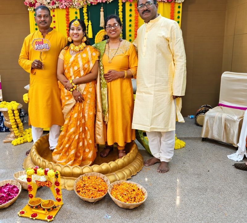 A family haldi celebration