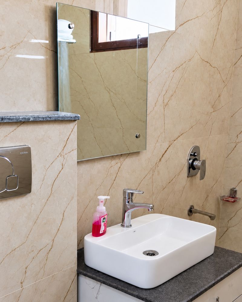 An attached bathroom